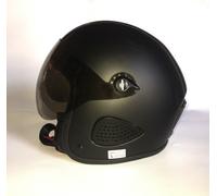 Bores Motorrad Helm Gensler Kult Jethelm mit Visier u. Textil Innenfutter matt B