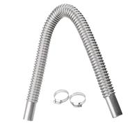 BOROCO Abgasrohr Standheizung, 60 CM HeizungAbgasschlauch für Stromerzeuger, Auto Edelstahl Auspuffrohr mit Zwei Edelstahlklammern für Diesel Heizung