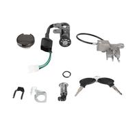 BOROCO GY6 50cc Zündschloss, Schlüsselschloss, Tankdeckel-Set, Premium-Qualität, Silber, Schwarz, leicht, perfekte Passform, Roller, Moped, JONWAY, TAOTAO, ROKETA