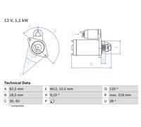 BOSCH 0 986 016 280 Starter für CHEVROLET,DAEWOO,HOLDEN,OPEL,SAAB,VAUXHALL