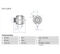 BOSCH 0 986 038 180 Alternator for ,AUDI,VW
