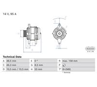 BOSCH 0 986 085 070 Lichtmaschine