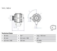 Bosch Lichtmaschine 0 986 086 100 – mit Freilaufriemenscheibe für VW