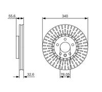 2X BOSCH BREMSSCHEIBE BELÜFTET Ø 340MM VORNE FÜR VW MULTIVAN 5 7H 7E MULTIVAN 6 SG T5 BUS 7H T5 KASTEN 7H T5 PRITSCHE T6 BUS SG T6 KASTEN SG T6 PRITSCHE 09->