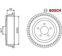 BOSCH 0 986 477 185 Brake Drum for CHRYSLER,DODGE