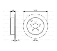 BOSCH 2x Bremsscheibe hinten 269 Voll für Toyota Prius Liftback _W2_ W2