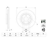 BOSCH Bremsscheibe 0986479745 belüftet 294mm 26mm für Peugeot JEEP MITSUBISHI