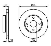 2x BOSCH BREMSSCHEIBEN 235 mm SET VORNE FR MAZDA 121 II 323 C-F-S IV C-P-S V