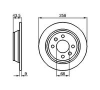 BOSCH Bremsscheibe 0986478374 voll 258mm 9mm für SAAB