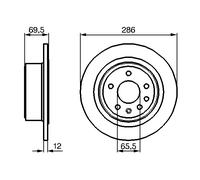 BOSCH Bremsscheibe 0986478609 voll 286mm 12mm für Opel Vaughall