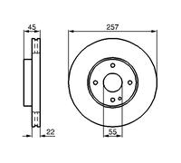 BOSCH Bremsscheibe 0986478638 belüftet 257mm 22mm für Ford MAZDA