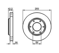 BOSCH Bremsscheibe 0986478693 innenbelüftet 285mm 28mm für TOYOTA