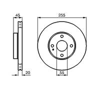 BOSCH Bremsscheibe 0986478996 innenbelüftet 255mm 20mm für MAZDA