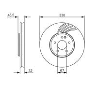 BOSCH Bremsscheibe vorne rechts links belüftet 330mm für MERCEDES-BENZ CHRYSLER 0 986 479 719
