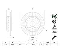 BOSCH Bremsscheibe 0986479e04 belüftet 330mm 20mm für BMW