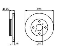 BOSCH Bremsscheibe vorne rechts links belüftet 238mm für TOYOTA 0 986 478 438
