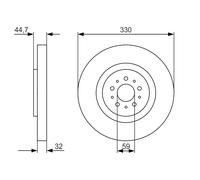 BOSCH Bremsscheibe vorne rechts links belüftet 330mm für ALFA ROMEO FIAT 0 986 479 593