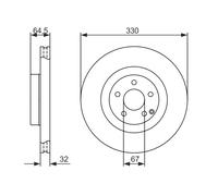 Bremsscheibe BOSCH 0 986 479 415 vorne, belüftet, hochkarbonisiert, 1 Stück
