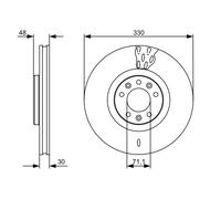 BOSCH Bremsscheibe vorne rechts links belüftet 330mm für PEUGEOT CITROËN 0 986 479 529