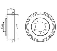 BOSCH Bremstrommel hinten rechts links für MITSUBISHI 0 986 477 233