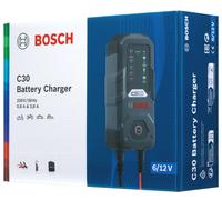 Bosch C30 Kfz-Batterieladegerät, 3,8 Ampere, mit Erhaltungsfunktion - für 6 V / 12 V Blei-Säure, WET, EFB, GEL, AGM und offene VRLA-Batterien, Grau