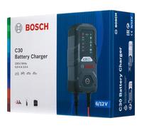 Bosch C30 Kfz-Batterieladegerät, 3,8 Ampere, mit Erhaltungsfunktion - für 6 V / 12 V Blei-Säure, WET, EFB, GEL, AGM und offene VRLA-Batterien, Grau