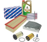 BOSCH FIlter Glühkerzen Satz 5L CASTROL EDGE 5W30 LL für A3 TIGUAN 5N 1.6-2.0TDI