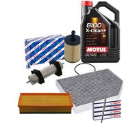 BOSCH FIlter Glühkerzen Satz 5L MOTUL 8100 X-CLEAN+ 5W30 für AUDI A4 B8 2.0TDI