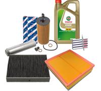 BOSCH Filter Satz Glühkerzen 5L CASTROL EDGE 5W30 M für BMW F20-F23 F30-F36 2.0D