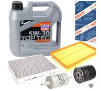 BOSCH Filterset 5L LIQUI MOLY 5W30 Long Life Öl für OPEL MERIVA 1.6 Ölablass