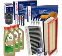 BOSCH FILTERSET+CASTROL 5W40 ÖL passend für FIAT 500 PANDA LANCIA YPSILON 312