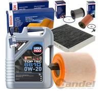 BOSCH FILTERSET+LIQUI MOLY 0W20 ÖL passend für OPEL ASTRA K 1.6 CDTI 95-160 PS