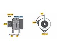 Bosch Lichtmaschine 0 986 045 201 75A 14V für Renault Clio I