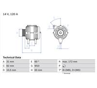 Bosch Lichtmaschine 0 986 038 180 – 14V/120A – für VW & Audi