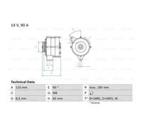 BOSCH Generator 0986039090 FORD GALAXY I SEAT ALHAMBRA VW SHARAN ohne pfand