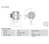 BOSCH Generator 0986041890 für VW