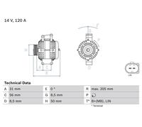 BOSCH 0 986 049 010 Lichtmaschine
