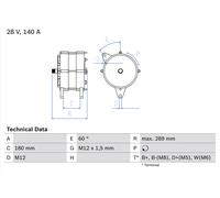 BOSCH Generator Universal 28V 140A für DAF MERCEDES-BENZ 0 986 041 640