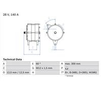 BOSCH Generator Universal 28V 140A für RENAULT DAF IVECO MAN VOLVO 0 986 045 990