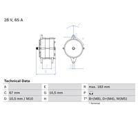 BOSCH Generator Universal 28V 65A 0 986 039 490