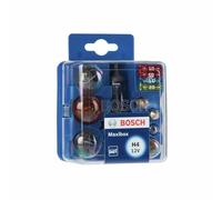 Bosch H4 Maxibox Halogen-Glühlampen Set für Auto-Scheinwerfer und Lampen, 12 V - Lampensockel Typ P43t - Ersatz-Lampen Box mit den wichtigsten Glühlampen und Sicherungen