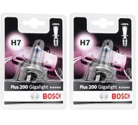 Bosch H7 Plus 200 Gigalight Lampe - 12 V 55 W PX26d - 1 Stück (Packung mit 2)