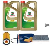 BOSCH Inspektionspaket 10 L Castrol EDGE 5W-30 LL für Audi A4 Avant S4 quattro