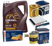 BOSCH Inspektionspaket 5 L MANNOL Diesel TDI 5W-30 für Suzuki SX4 1.9 DDiS 4x4