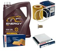 BOSCH Inspektionspaket 5 L MANNOL Energy 5W-30 für Suzuki SX4 GY 1.9 DDiS 4x4