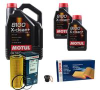 BOSCH Inspektionspaket 7 L MOTUL 8100 X-clean+ 5W-30 für Audi A5 Cabriolet S5