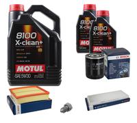 BOSCH Inspektionspaket 7L Motul 8100 X-clean+ 5W-30 für Audi VW A4 Avant 2.4 S4