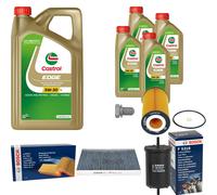 BOSCH Inspektionspaket 9 L Castrol EDGE 5W-30 LL für Audi A4 Avant S4 quattro