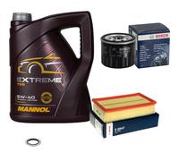 BOSCH Inspektionspaket MANNOL 5L 5W-40 Extreme für Renault Clio Grandtour