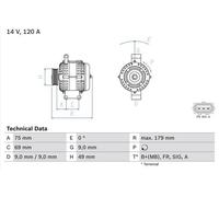 BOSCH Generator 14V 120A für FORD VOLVO 0 986 081 700